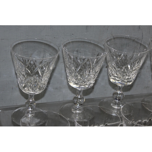 1779 - 4 sets of 8 (32) various Stuart Crystal wine and liqueur glasses