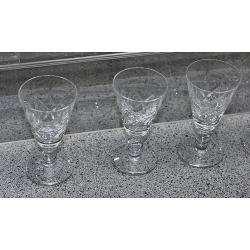 1779 - 4 sets of 8 (32) various Stuart Crystal wine and liqueur glasses