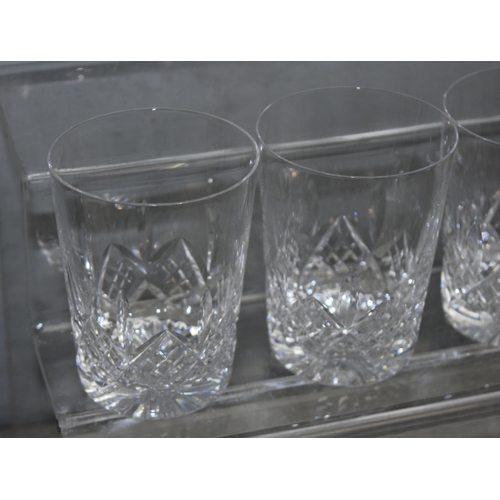 1780 - A set of 8 crystal whisky tumblers and a water jug, likely Stuart Crystal but seemingly unmarked