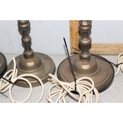 262 - A set of 5 brass table lamps, each approx 55cm tall