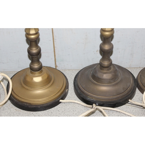 262 - A set of 5 brass table lamps, each approx 55cm tall