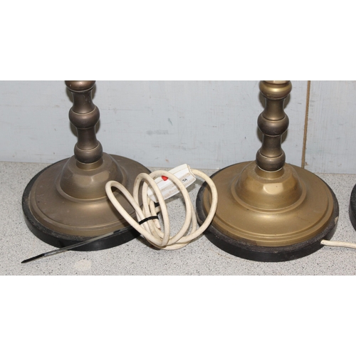 262 - A set of 5 brass table lamps, each approx 55cm tall