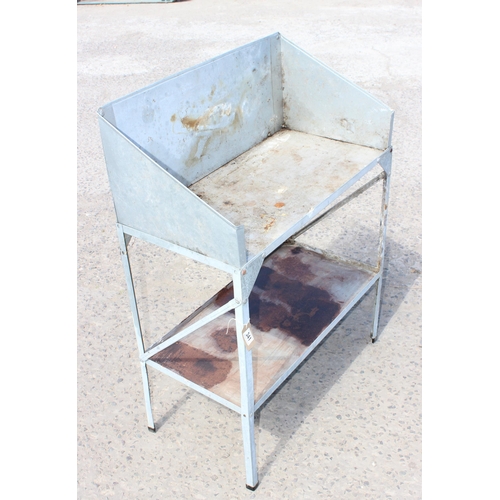 341 - Aluminium potting unit, approx width 84cm