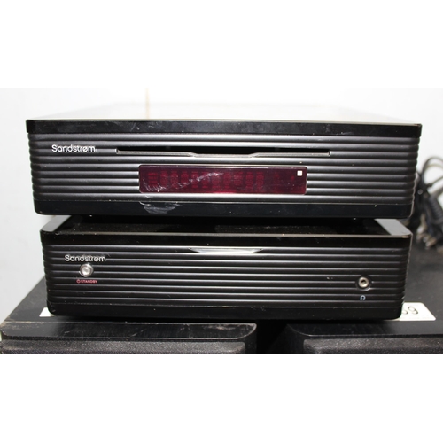 769 - Sandstrom sound system including speakers and CD player model number SHFTPPH10