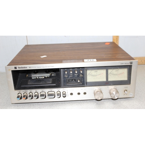 776 - Mixed lot of retro audio equipment to include Elizabethan 8 track player & Technics 630T cassette de... 