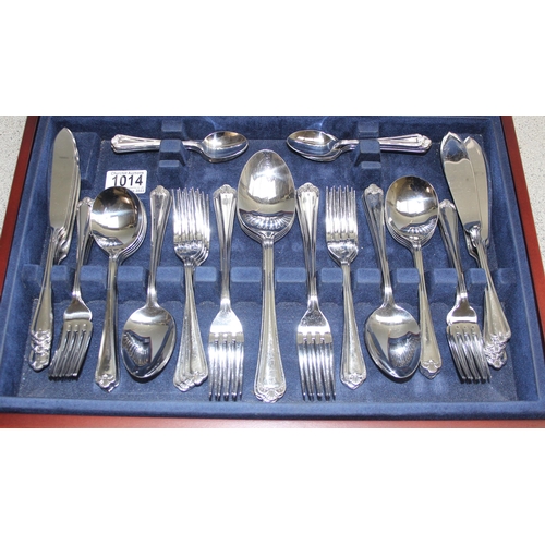 1014 - Arthur Price 8 place setting silver plated canteen of cutlery, seemingly complete