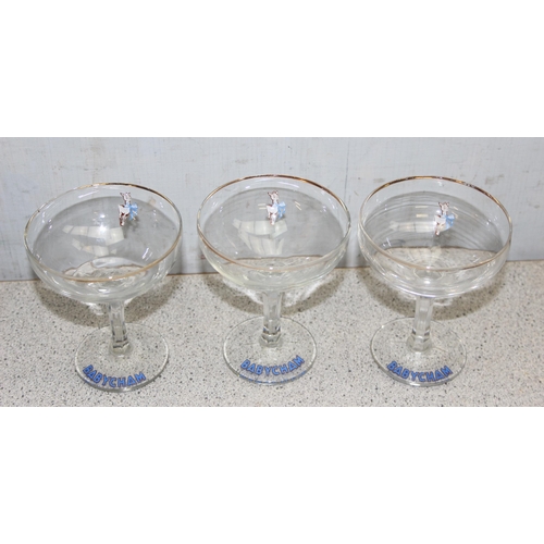 1618 - Set of 6 vintage Babycham glasses