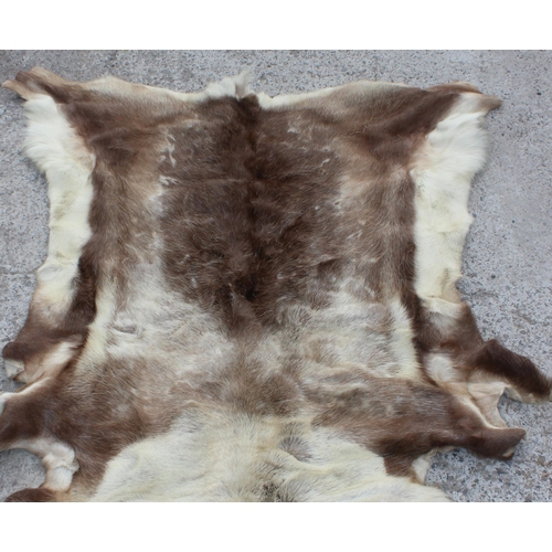 200 - Reindeer hide ground rug or throw, approx 145cm x 165cm