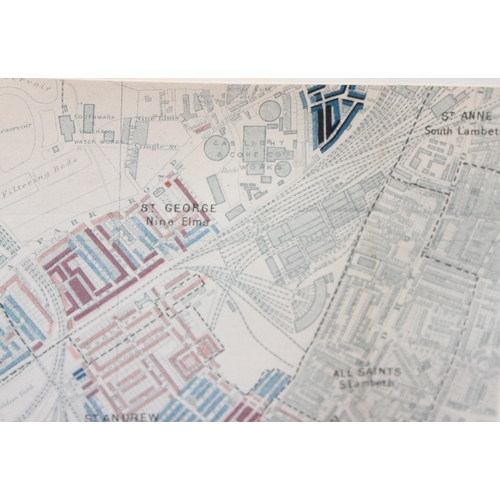 421 - Charles Booth (1840-1916), a rare Poverty map of Battersea with colour coded key denoting the relati... 