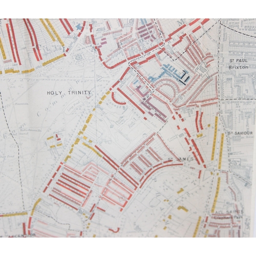 421 - Charles Booth (1840-1916), a rare Poverty map of Battersea with colour coded key denoting the relati... 