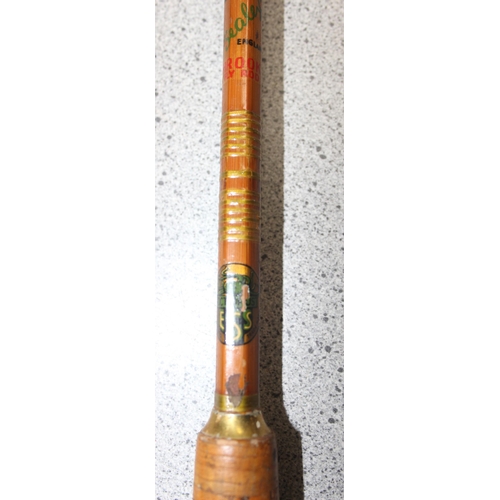 702 - 2 'Octopus' split-cane fly fishing rods by Sealey, with covers