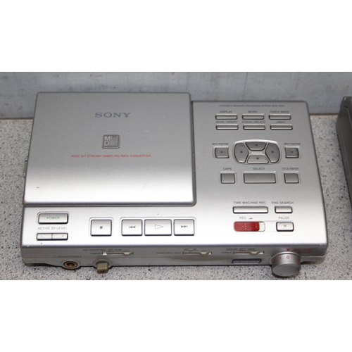 757 - 2 x portable MiniDisc recording system MZS-R5ST, and an Olympus Pearlcorder L400 microcassette recor... 