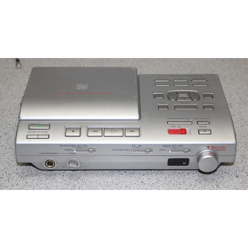 757 - 2 x portable MiniDisc recording system MZS-R5ST, and an Olympus Pearlcorder L400 microcassette recor... 