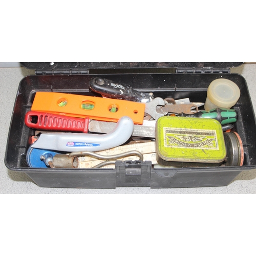 825 - Black toolbox with contents