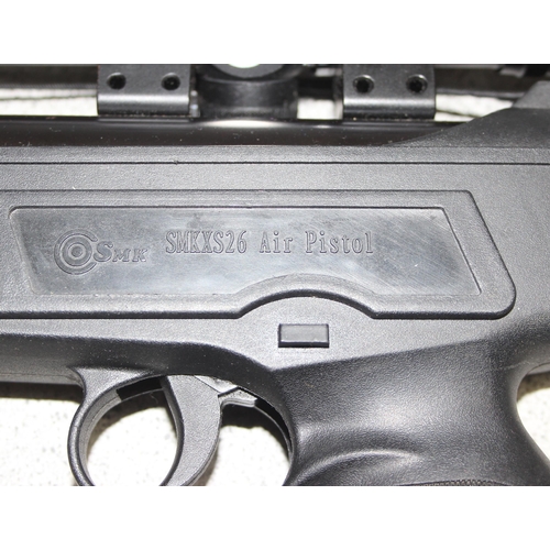 1418 - SMK  XS26 .22 air pistol with AGS 2x20 scope