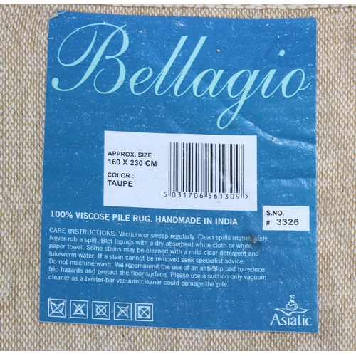 203 - Bellagio Taupe Viscose rug, approx 230cm x 160cm