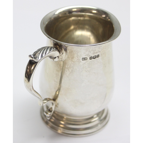 1029 - A heavy silver christening mug, Sheffield 1935 by Harrison Brothers & Howson (George Howson), approx... 