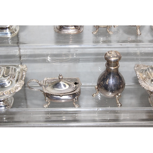 1049 - Qty of antique and later silver plated cruet sets etc