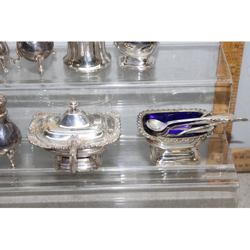 1049 - Qty of antique and later silver plated cruet sets etc