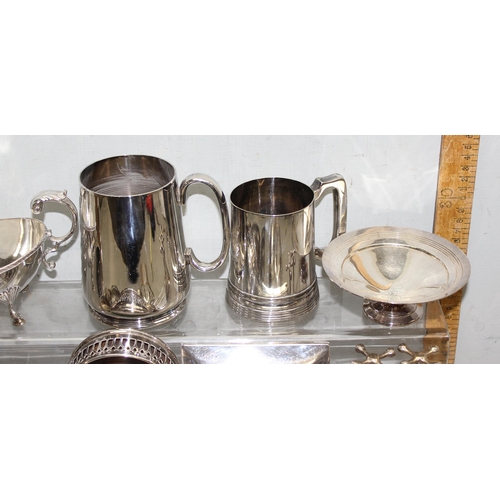 1050 - Qty of assorted antique and later silver plated items and other metalware, approx 5kg gross