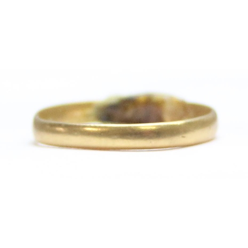 1140 - 22ct gold wedding band ring, broken and repaired through hallmarks but XRF tests as 22ct gold, appro... 