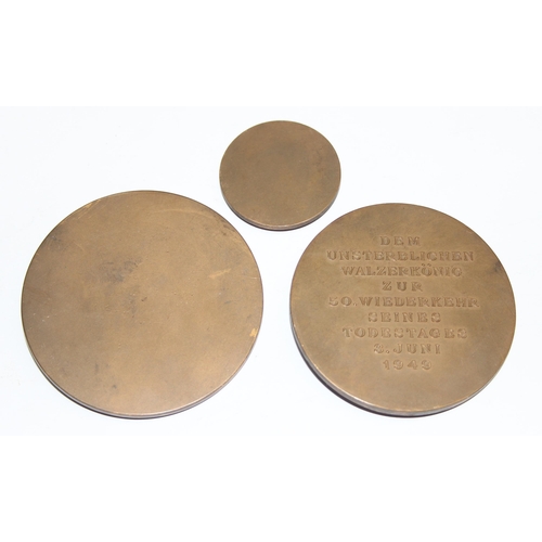 1269 - 3 x commentative bronze medallions all dedicated to renowned composers