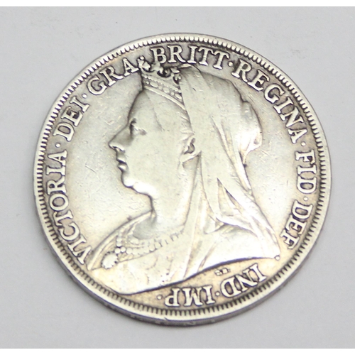 1270 - Queen Victoria 1900 silver crown coin