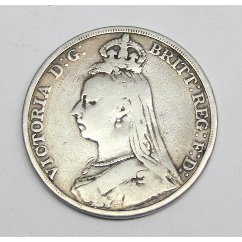 1271 - Queen Victoria 1891 silver crown coin