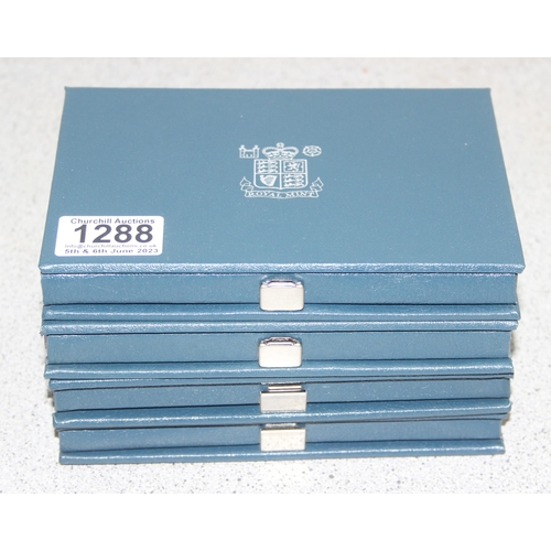 1288 - 4 Royal Mint proof coin collections in cases, 1983, 1984, 1986 & 1987