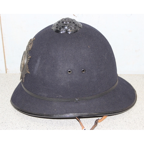 1438 - WWII era Oxfordshire police helmet with night plate