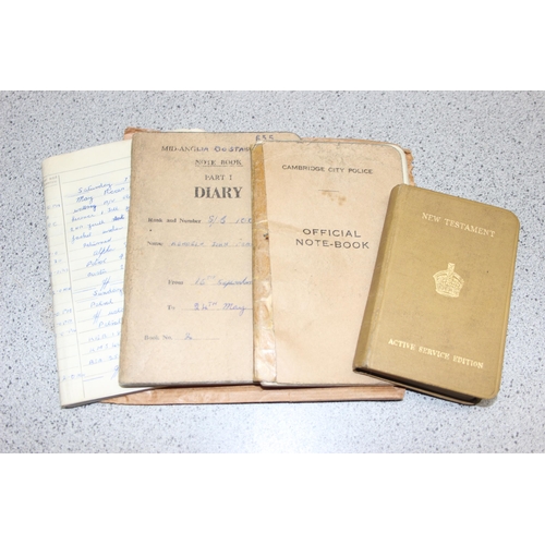 1449 - Mixed lot of military ephemera to include maps, paperwork, military photos & police diaries