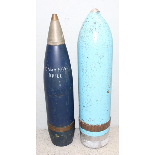 1453 - 2 x tank training ammunition, tallest standing 51cm