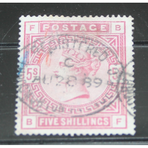 528 - Stamps - GB 1883 QV 5/- Carmine Used