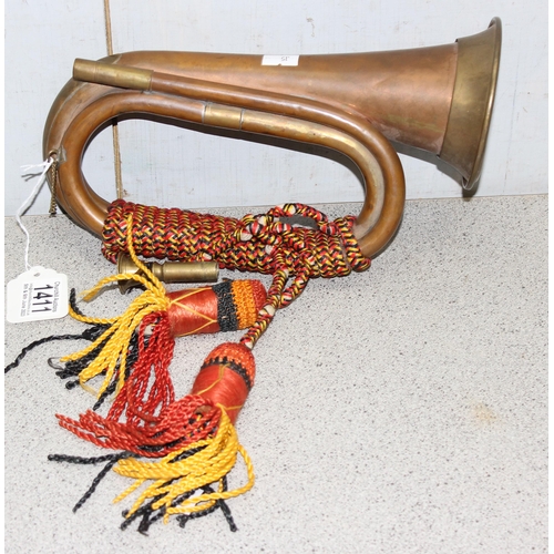 1411 - Military bugle with rope decoration