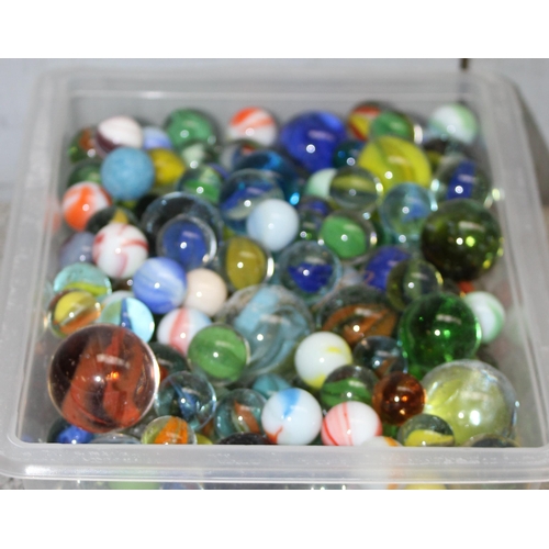 1500 - Qty of glass marbles and a vintage monopoly set (unboxed)