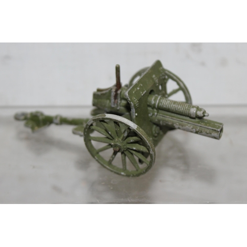 1501 - 3 toy army vehicles to include 2 artillery guns by the crescent toy co ltd and a 'Lorry' by Lonestar... 