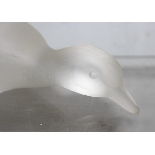 1600 - Baccarat frosted crystal duck figurine