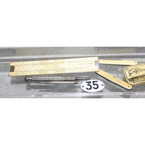 1607 - Qty of assorted interesting misc smalls to inc cut throat razor, penknives, pens etc