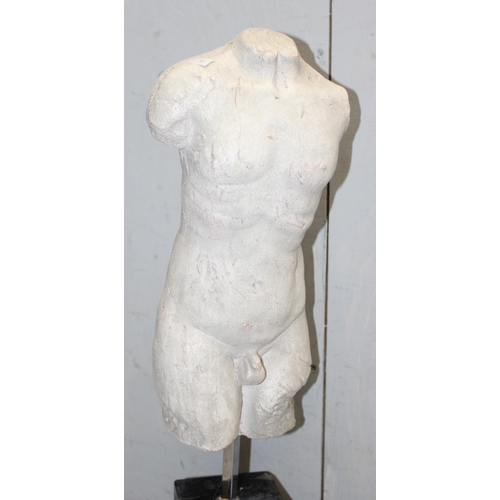 1707 - A distressed pottery reproduction of a Roman or Greek classical statue, approx 55cm tall