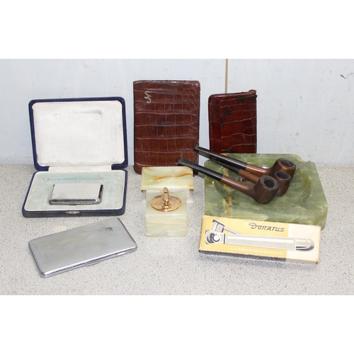 1716 - Qty of assorted vintage smoking related items to inc pipes, alabaster boxes etc