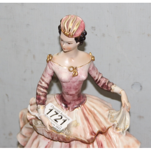 1721 - G. Girardi of Italy, a porcelain figure of a classical female in ballgown, approx 30cm tall