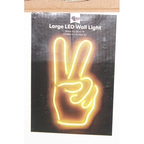 246 - LED victory or peace sign wall light