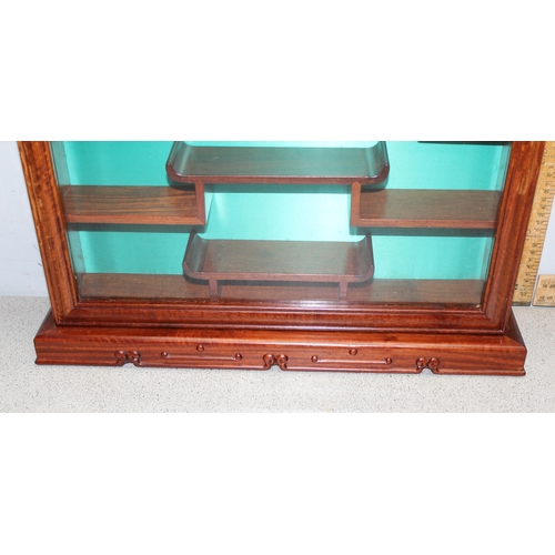 278 - Chinese hardwood wall mounted display case with keys