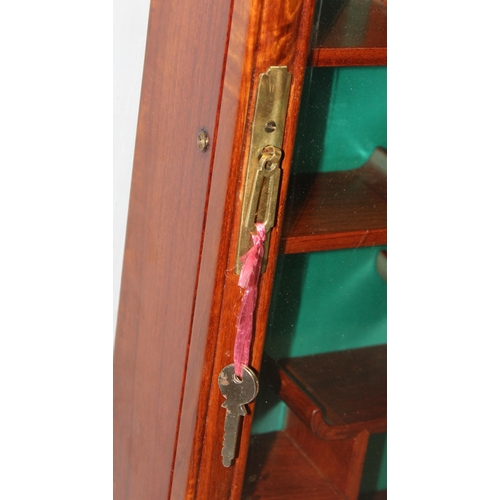 278 - Chinese hardwood wall mounted display case with keys