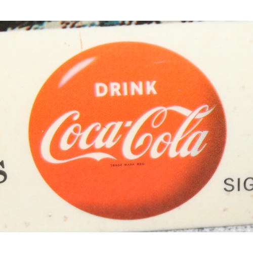 402 - Vintage cardboard Coca-Cola advertising display, measures 40cm x 32cm