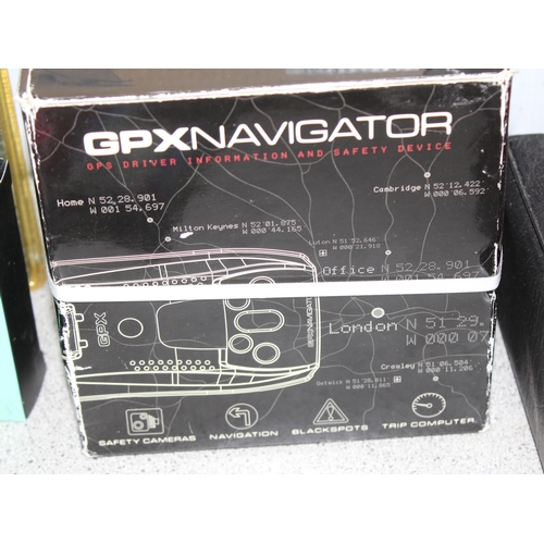 752 - Box of assorted electronics to inc GPX navigator, tablets, clocks  etc