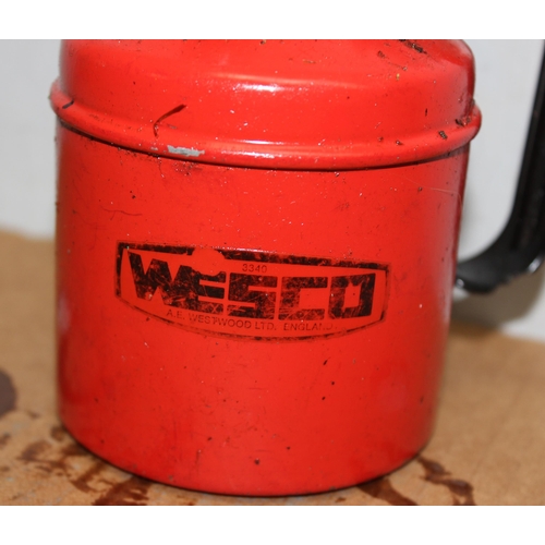 802 - 4 vintage oil cans to include Wesco