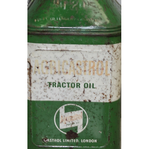 803 - Five gallon green & white Castrol tractor oil can