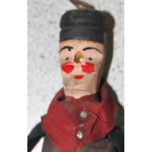 1549 - A very unusual antique folk art handmade painted wooden doll, approx 16cm tall