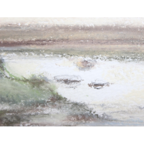 452 - David Eddington, watercolour of boats in an estuary, an impasto oil on board of boats signed Mouat a... 